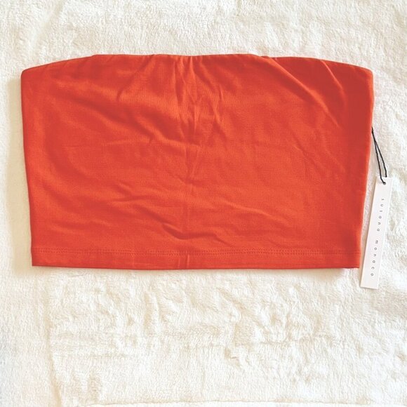 NWT Susana Monaco Essential Crop Tube Top in Sunset - Large - Picture 1 of 3